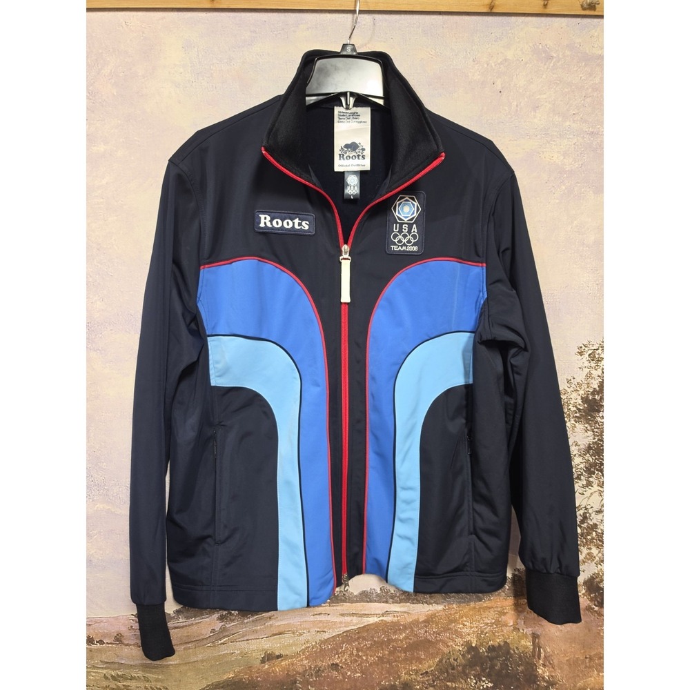 Vintage Roots Team USA 2006 Torino Winter Olympics Full-Zip Track Jacket Size L